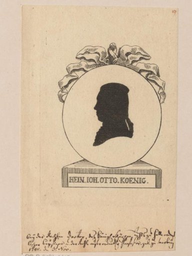 Silhouette portrait of Heinrich Joseph König