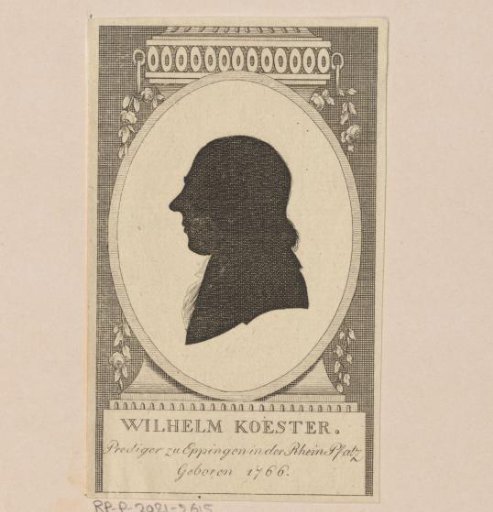 Silhouette portrait of Wilhelm Koester