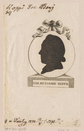 Silhouette Portrait of Johann Benjamin Koppe