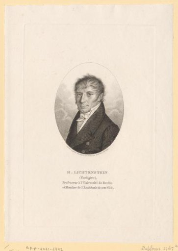 Portrait of Martin Hinrich Lichtenstein