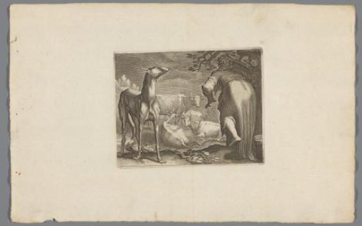 Two Women and a Dog with Cows