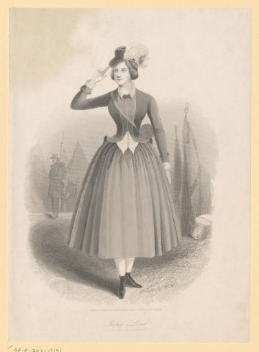 Portrait of Jenny Lind as Marie in La fille du régiment