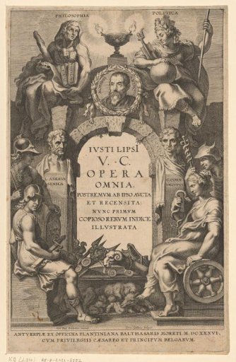 Stone arch with a medallion portrait of Justus Lipsius