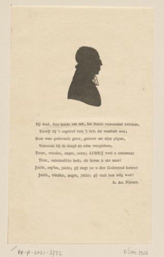 Silhouette portrait of Nicolaas Lobry