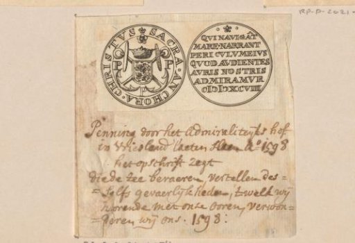 Medal with crossed anchors and the coat of arms of Friesland