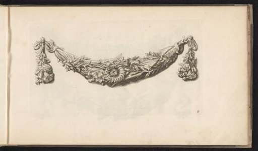 Festoon with lilies and a sunflower from the Amsterdam Town Hall