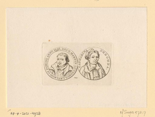 Coins with the portraits of Martin Luther and Katharina von Bora