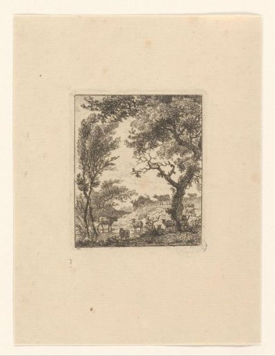 Landscape with a herd of cattle