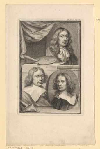 Portrait of Caspar Netscher, Gerrit Berckheyde and Job Adriaensz Berckheyde