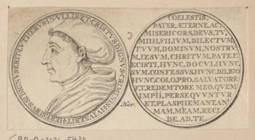 Obverse and reverse of a medal with the portrait of Martin Luther