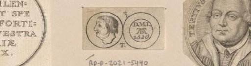 Obverse and reverse of a medal with the portrait of Martin Luther and the monogram of Albrecht Dürer