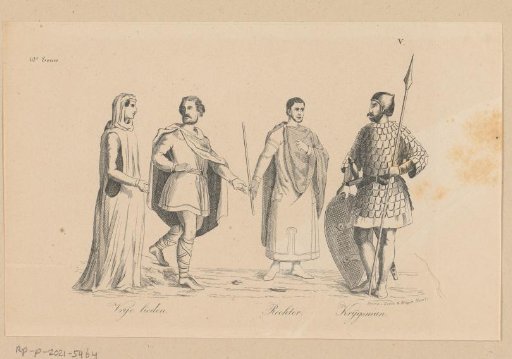 Man, woman, judge and soldier in clothing from the tenth century
