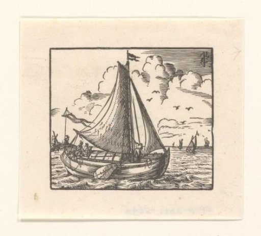 Sailing ship near a coast