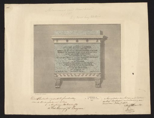Memorial stone in the monument to Jan van Speyk in the Amsterdam Burgerweeshuis