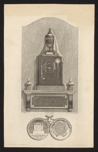 Monument to Jan Nieuwenhuyzen in the Great Church at Monnickendam and Medal