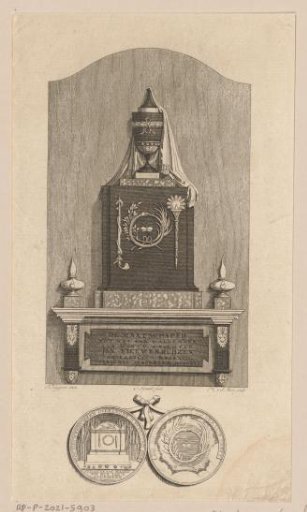 Monument for Jan Nieuwenhuyzen in the Great Church of Monnickendam and medal