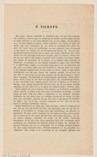 Text page with biography of Paul Nijhoff