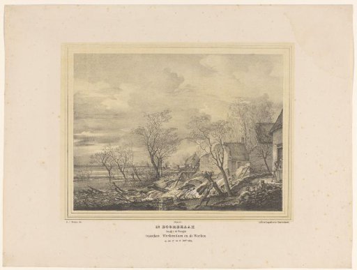 First Breakthrough between Werkendam and the Works on 17 and 18 January 1849 / View from the West Side