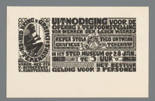 Invitation to the opening of the exhibition of works by members of the 'Dutch Circle of Graphic Artists and Draftsmen'