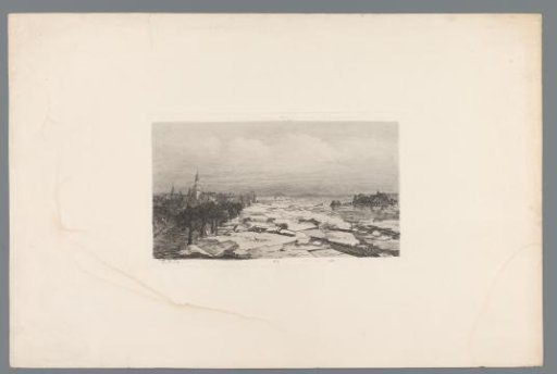 Drifting ice on the Rhine near Arnhem, 1855