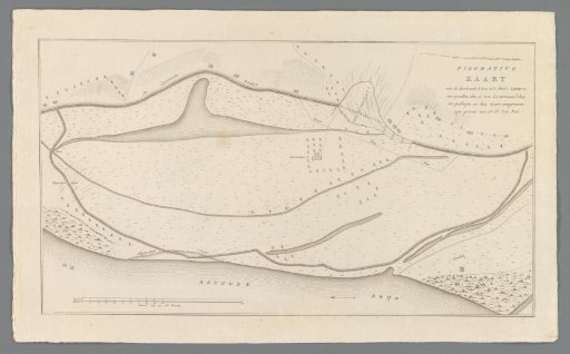 Map of the dike breach at Loo, 1809