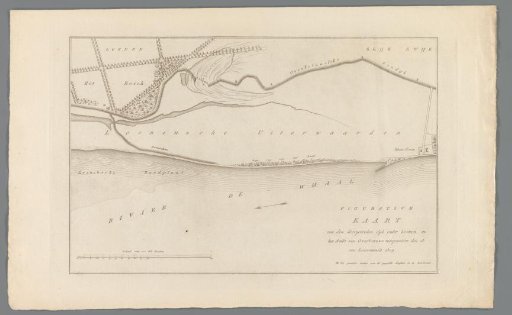 Map of the dike breach under Loenen, 1809
