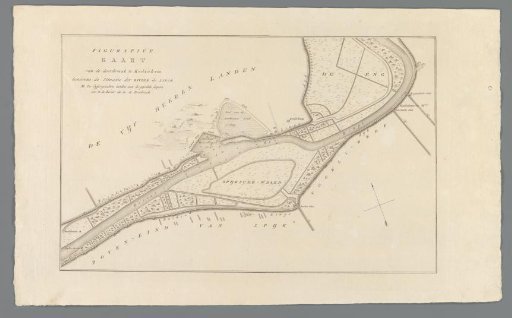 Map of the dike breach at Kedichem, 1809