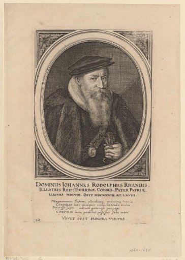 Portrait of Johann Rudolf Rahn I at the age of 68