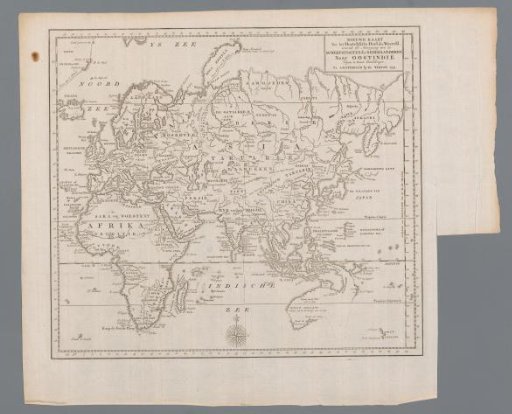 Map of Africa, Asia, Europe and Oceania, for voyages from the Netherlands to the East Indies