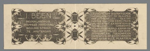 Advertisement for upholsterer I. Been in Amsterdam