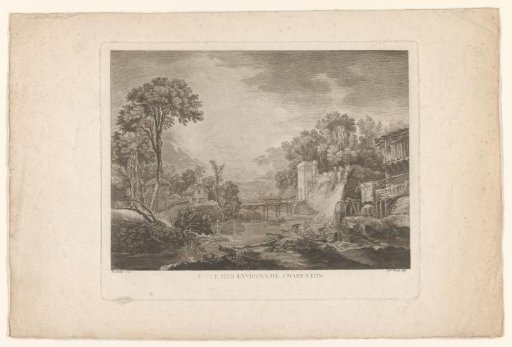 Landscape with a Wooden Bridge over a River at Charenton