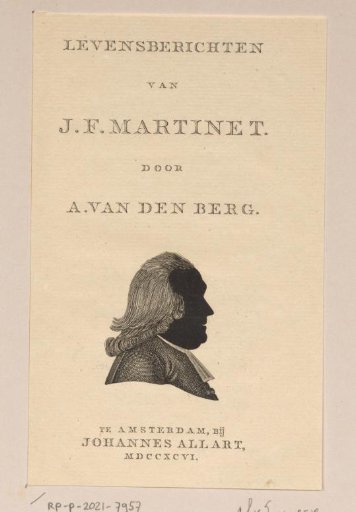 Silhouette portrait of Joannes Florentius Martinet
