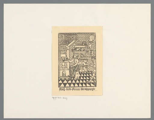 Label of archaeologist and antiquarian Robert Forrer