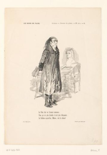Poet Standing in Interior with Papers in Hand