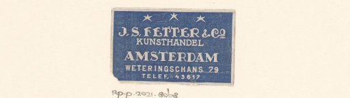 Label of art dealer J.S. Fetter & Co.