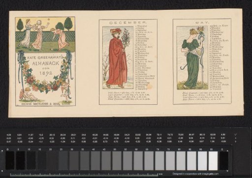 Six proof prints for 'Kate Greenaway's Almanack for 1892'
