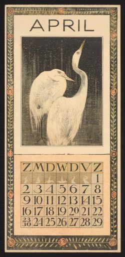 Calendar page for April 1905