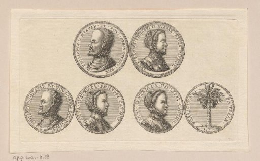 Medals with the portraits of Philip II and Anna Maria of Austria