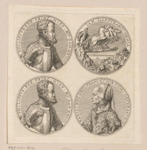 Medals with the portrait of Philip II and Mary I