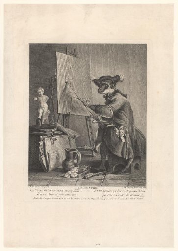 The painter depicted as a monkey