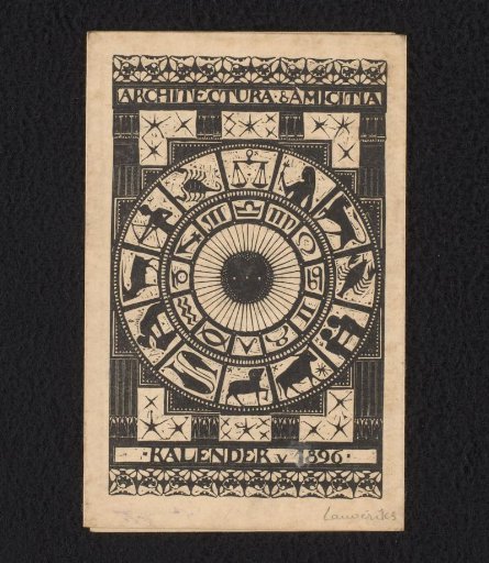 Society Calendar 1896 of Architectura et Amicitia