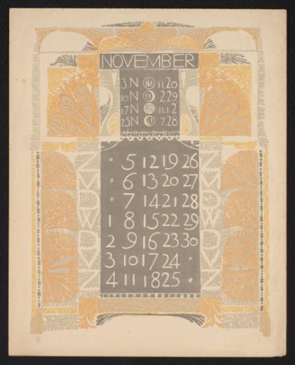 Calendar page for November 1899