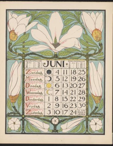 Calendar Page for June 1899