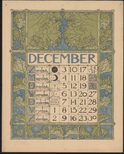 Calendar Page for December 1899