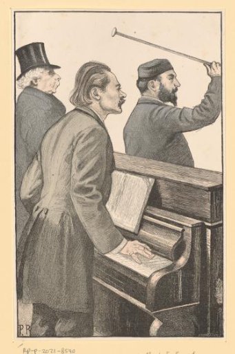 Portrait of Adolphe d'Ennery, Jules Massenet and Claude Ferdinand Gaillard