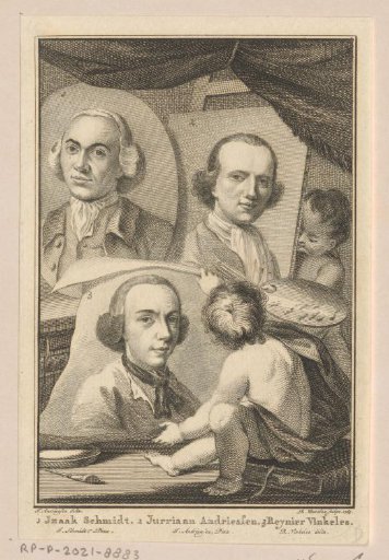 Portrait of Izaak Schmidt, Jurriaan Andriessen and Reinier Vinkeles I