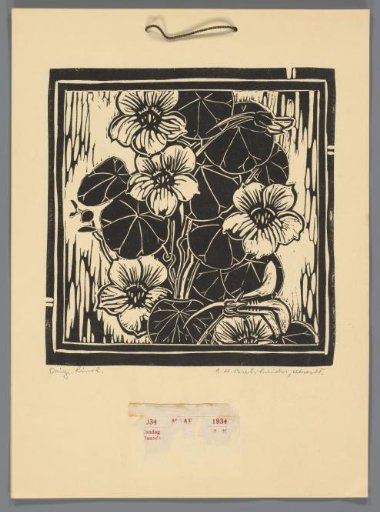Calendar page for March 1934 with flowers