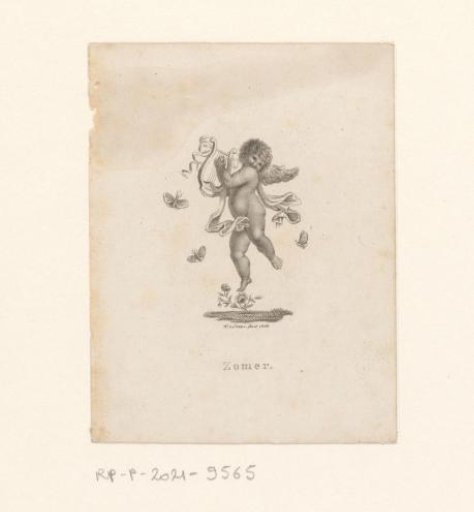 Putto with lyre as Summer