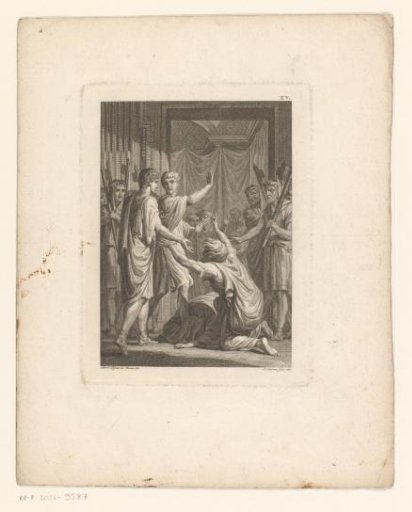 Two Germans kneel before Germanicus