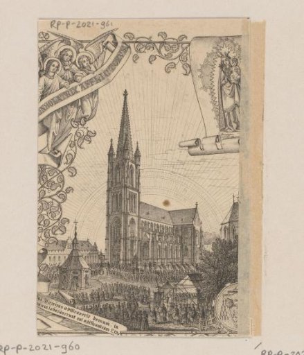 View of a Church with a Procession, Probably in England